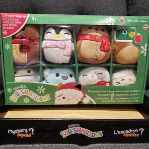Squishmallow 4" New 8pcs Winter Ornament Set